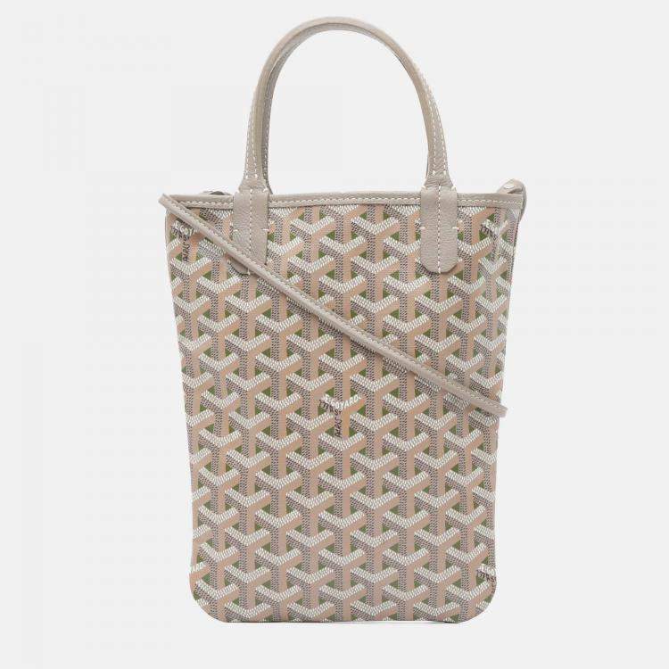 Pre Owned Goyard Poitiers Claire Voie Grey Goyardine Shoulder Bag