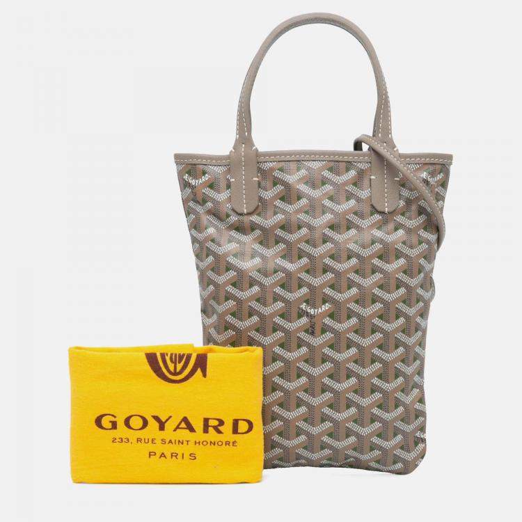 Pre Owned Goyard Poitiers Claire Voie Grey Goyardine Shoulder Bag