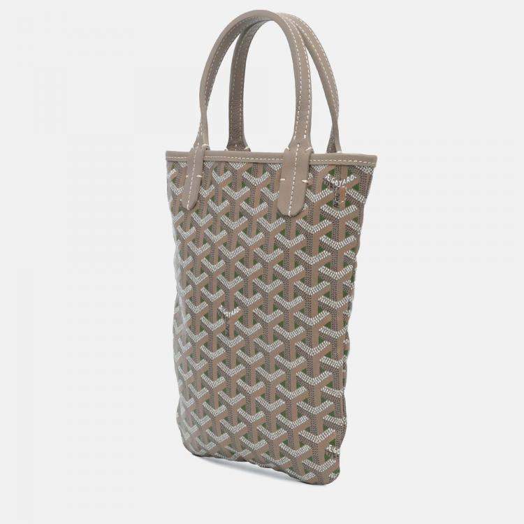 Pre Owned Goyard Poitiers Claire Voie Grey Goyardine Shoulder Bag