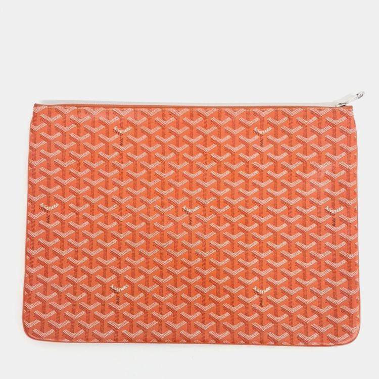 Pre Owned Goyard Orange Coated Canvas Senna GM Bag