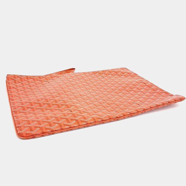 Pre Owned Goyard Orange Coated Canvas Senna GM + Keyring