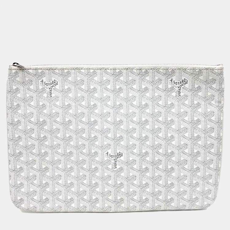 Pre Owned Goyard White PVC Senna MM
