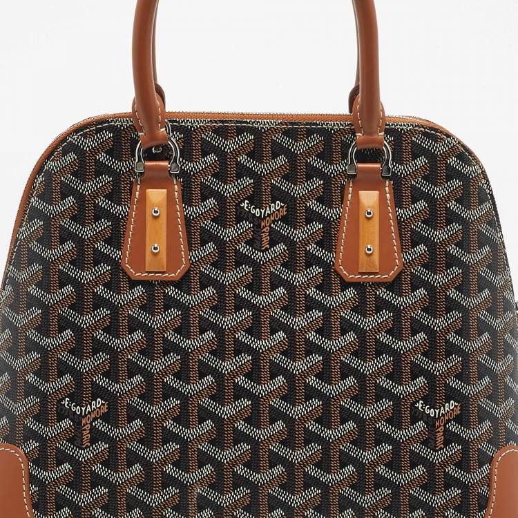 Pre Owned Goyard Brown Goyardine Coated Canvas and Leather Vendome PM Satchel