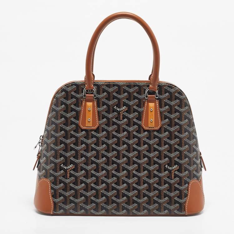 Pre Owned Goyard Brown Goyardine Coated Canvas and Leather Vendome PM Satchel