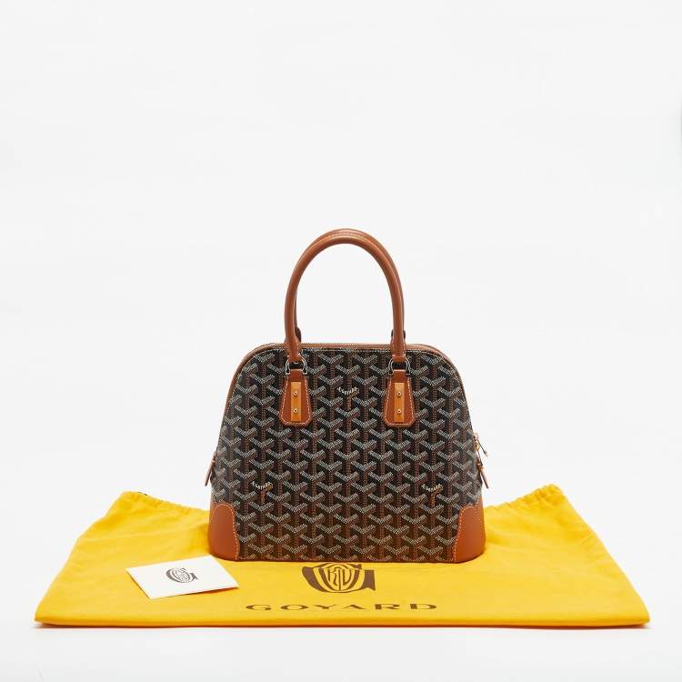 Pre Owned Goyard Brown Goyardine Coated Canvas and Leather Vendome PM Satchel