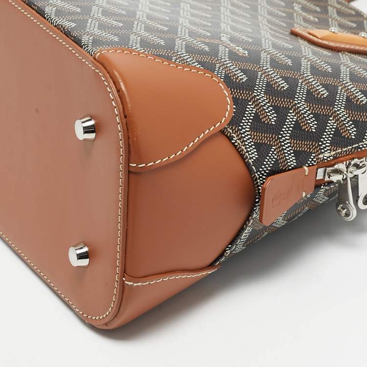 Pre Owned Goyard Brown Goyardine Coated Canvas and Leather Vendome PM Satchel
