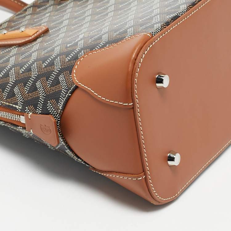 Pre Owned Goyard Brown Goyardine Coated Canvas and Leather Vendome PM Satchel