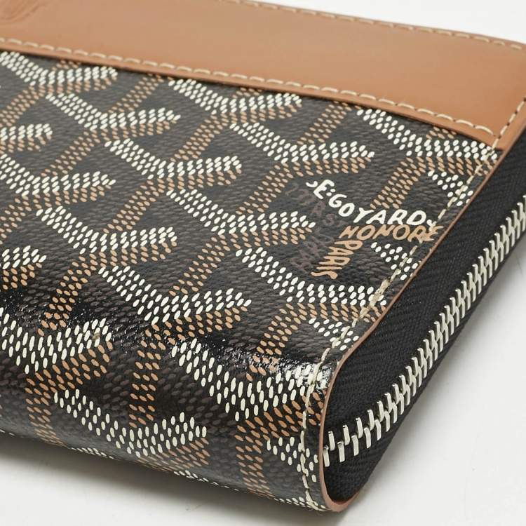 Pre Owned Goyard Brown Goyardine Coated Canvas and Leather Matignon GM Wallet