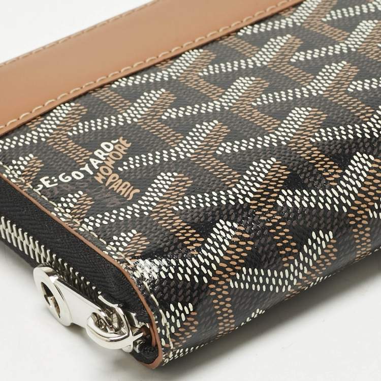Pre Owned Goyard Brown Goyardine Coated Canvas and Leather Matignon GM Wallet