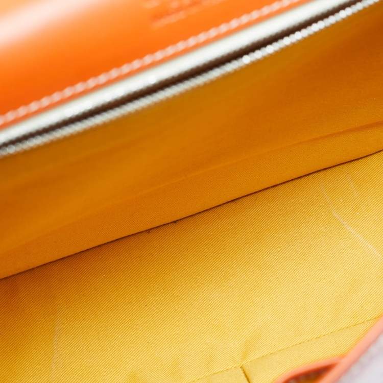 Pre Owned Goyard Orange Goyardine Coated Canvas Belvedere MM Saddle Bag