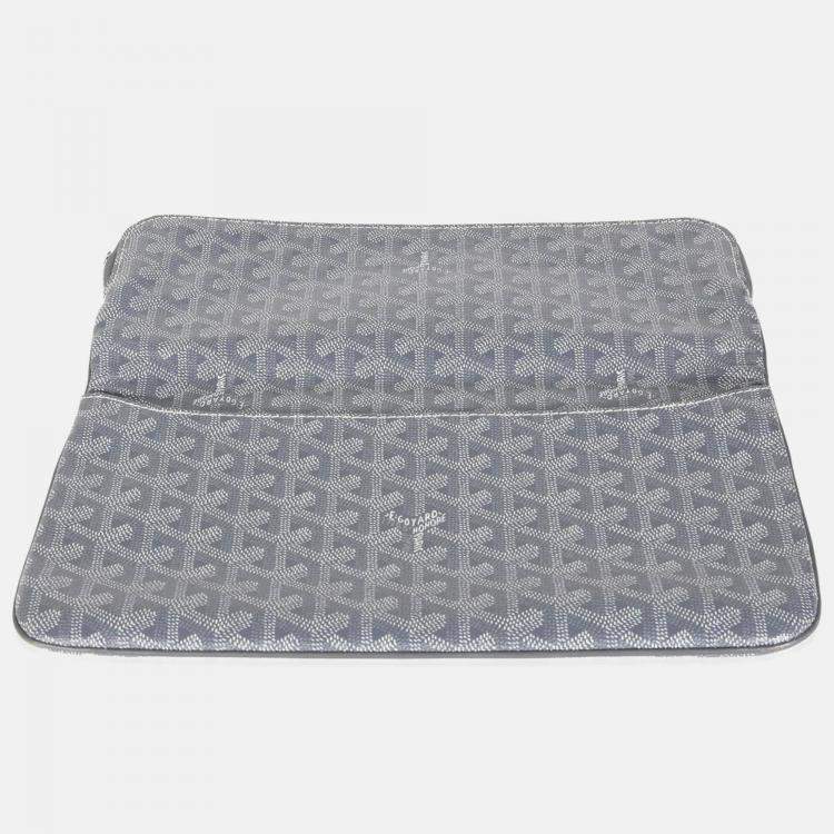 Pre Owned Goyard Grey Goyardine Canvas Sainte Marie Soft Clutch