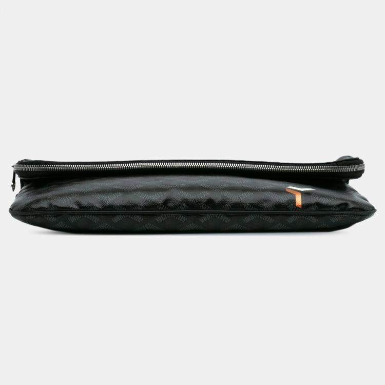 Pre Owned Goyard Sainte Marie Black Goyardine Canvas Crossbody Bag