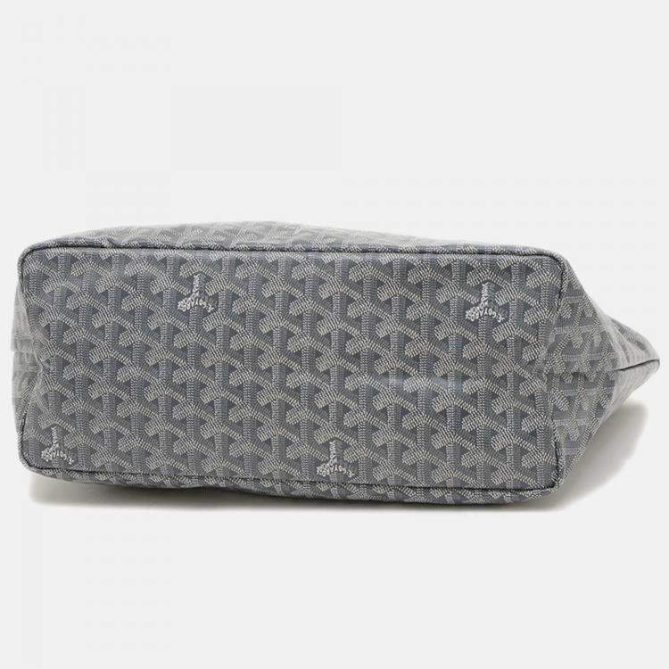 Pre Owned Goyard Saint Louis PM Grey Goyardine Canvas Tote Bag