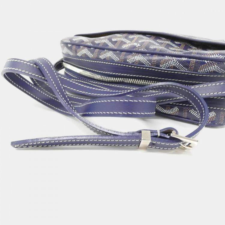 Pre Owned Goyard Cap Vert Grey Goyardine Coated Canvas Shoulder Bag