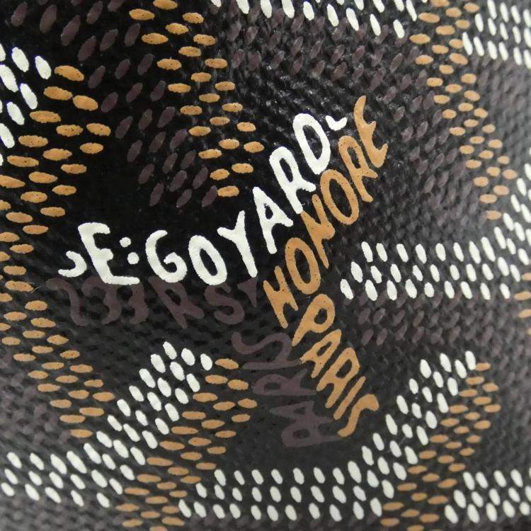 Pre Owned Goyard Petit Flo Black Coated Canvas Shoulder Bag