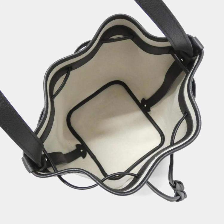 Pre Owned Goyard Petit Flo Black Coated Canvas Shoulder Bag