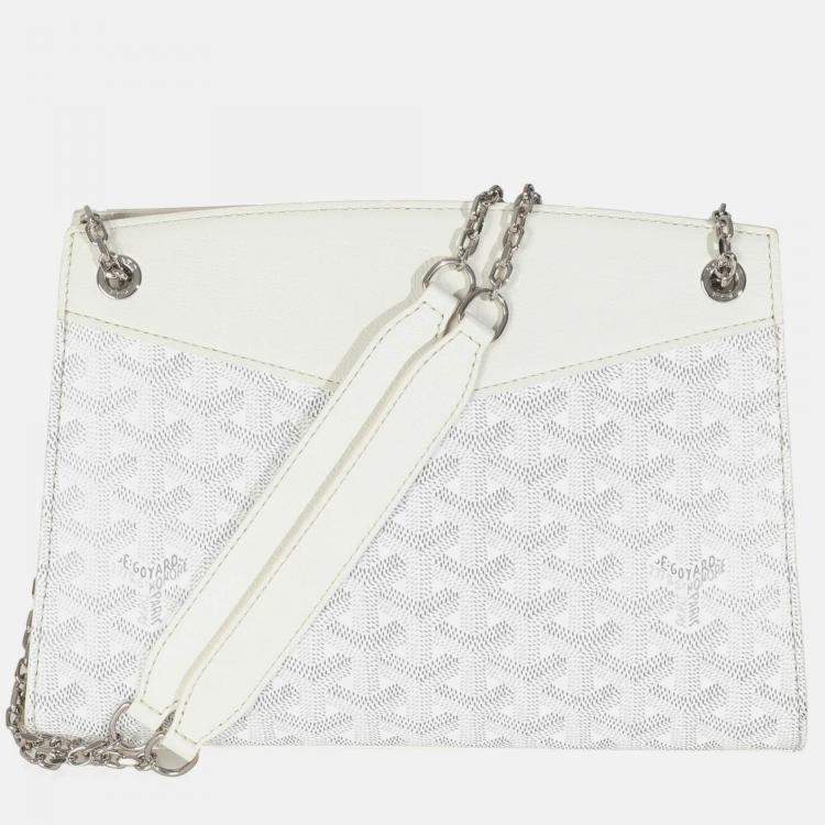 Pre Owned Goyard White Goyardine Canvas Rouette Structure PM