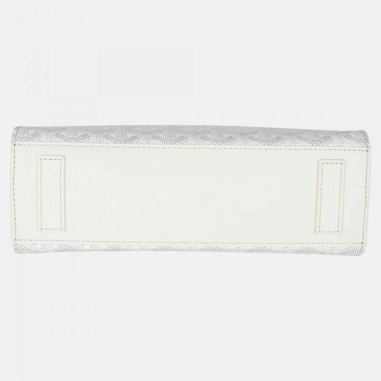 Pre Owned Goyard White Goyardine Canvas Rouette Structure PM
