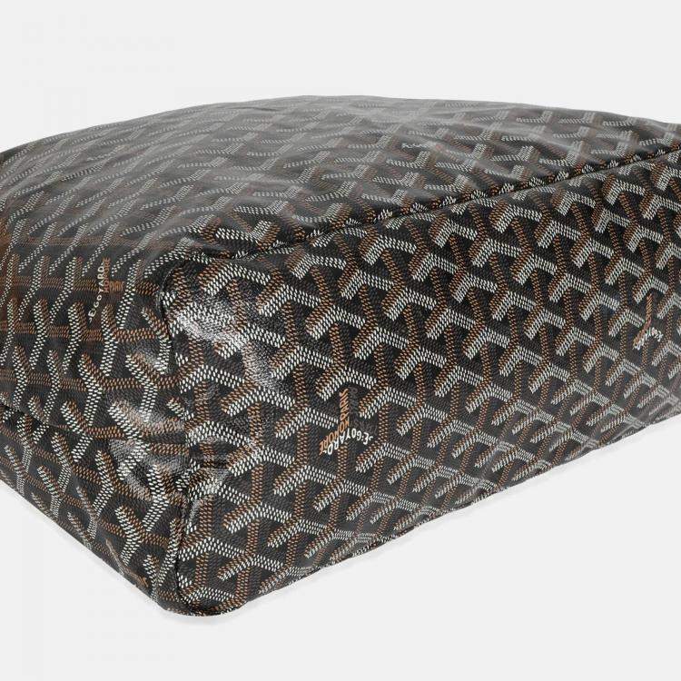 Pre Owned Goyard Gold Black Goyardine Boheme Hobo