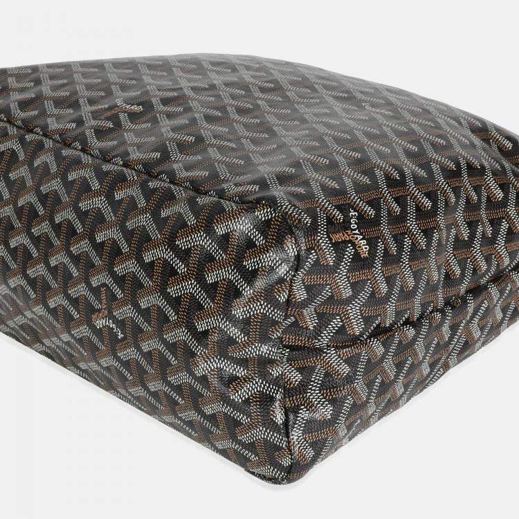 Pre Owned Goyard Gold Black Goyardine Boheme Hobo