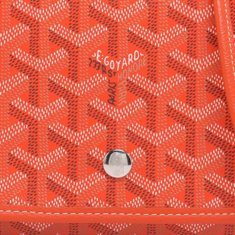 Pre Owned Goyard Orange Goyardine Coated Canvas Plumet Crossbody Bag