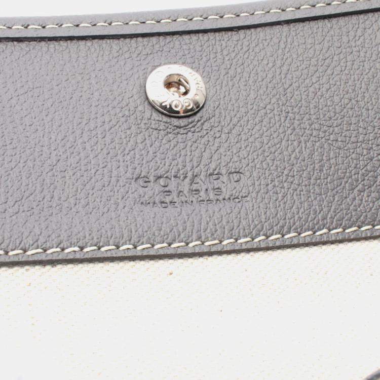 Pre Owned Goyard Saint Louis PM Grey White Coated Canvas Tote Bag