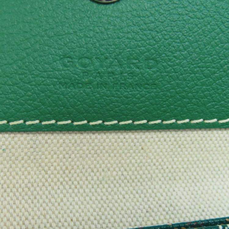 Pre Owned Goyard Saint Louis PM Green Coated Canvas Tote Bag