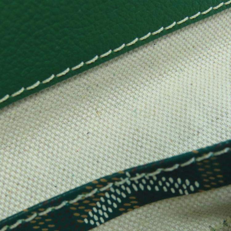 Pre Owned Goyard Saint Louis PM Green Coated Canvas Tote Bag