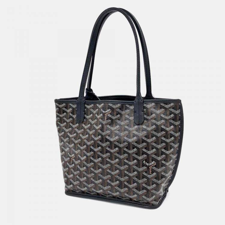 Pre Owned Goyard Mini Anjou Black Canvas Bag