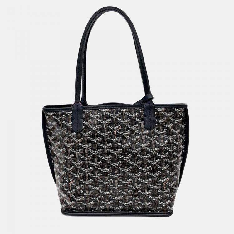 Pre Owned Goyard Mini Anjou Black Canvas Bag