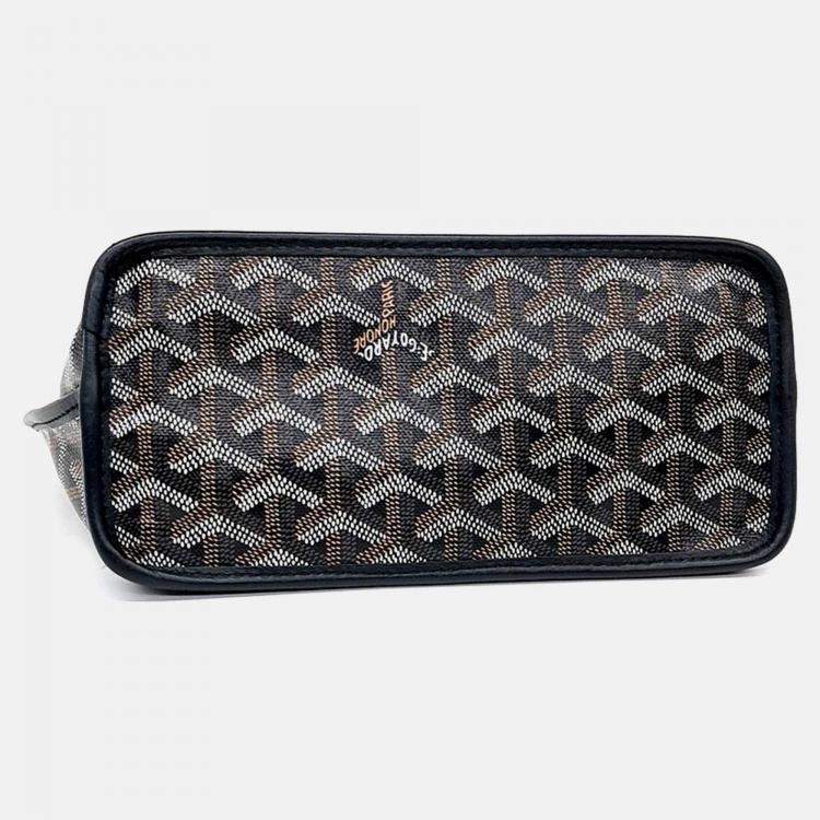 Pre Owned Goyard Mini Anjou Black Canvas Bag