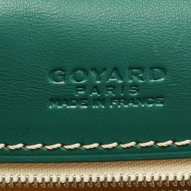 Pre Owned Goyard Green Goyardine Coated Canvas and Leather Belvedere PM Bag
