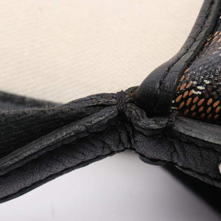 Pre Owned Goyard Capesian Black Multicolor Coated Canvas Leather MM Shoulder Bag