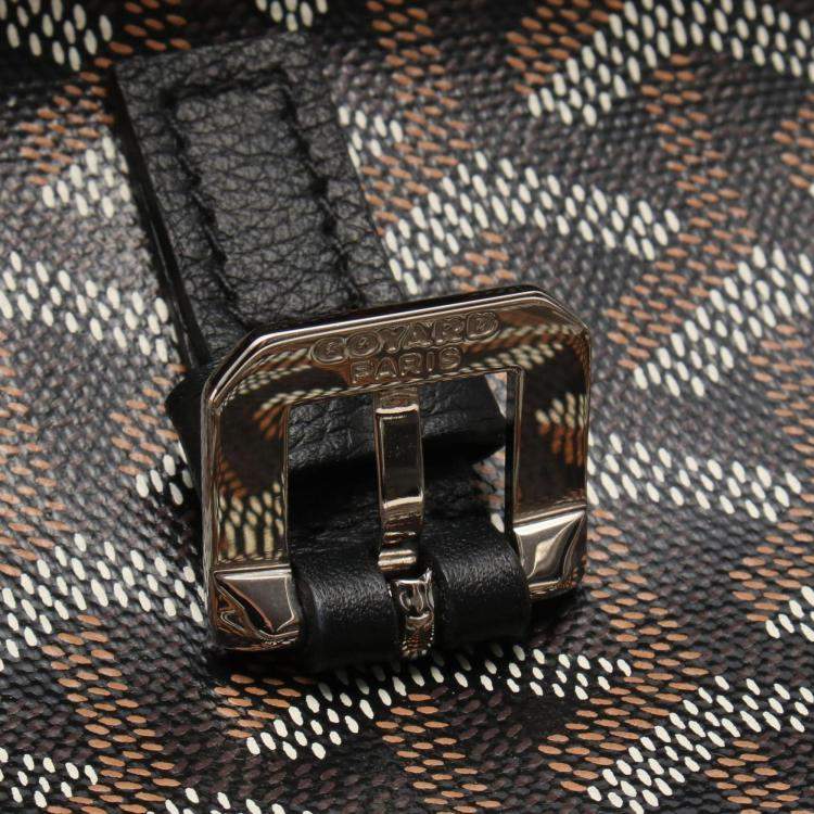Pre Owned Goyard Capesian Black Multicolor Coated Canvas Leather MM Shoulder Bag
