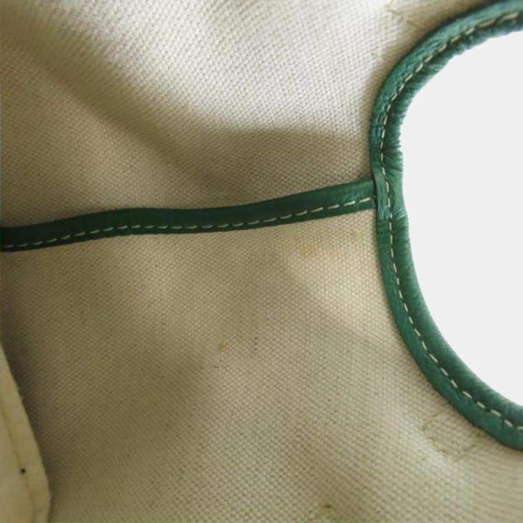 Pre Owned Goyard Cyan Green Tote Bag Coated Canvas