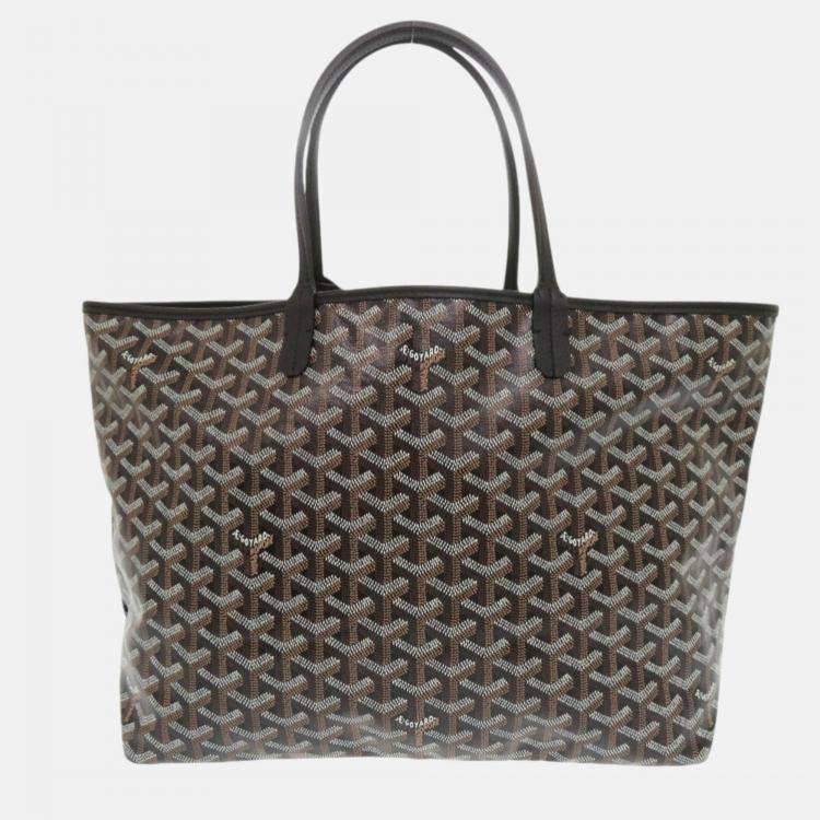 Pre Owned Goyard Saint Louis Pm Pvc-Coated Canvas And Leather Black Tote Bag