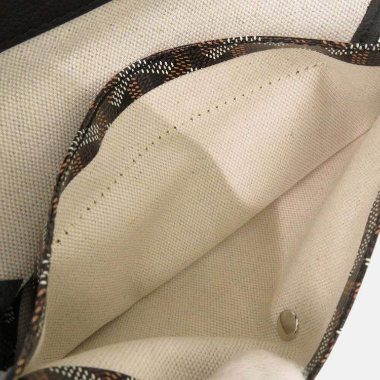Pre Owned Goyard Saint Louis Pm Pvc-Coated Canvas And Leather Black Tote Bag