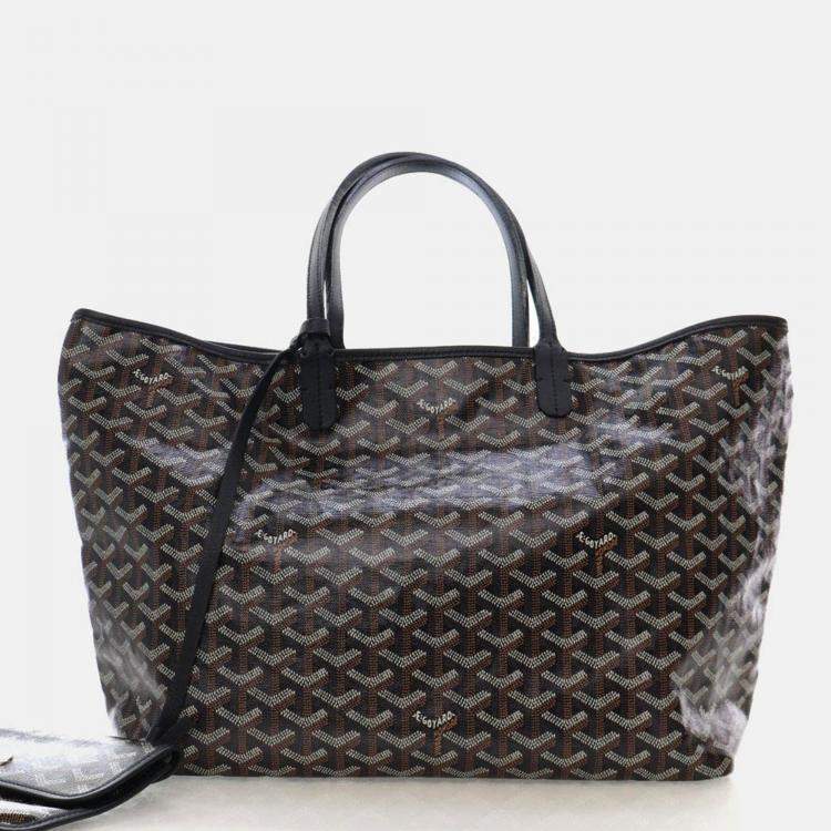 Pre Owned Goyard Goyardine St. Louis PM Black Coated Canvas Bag 