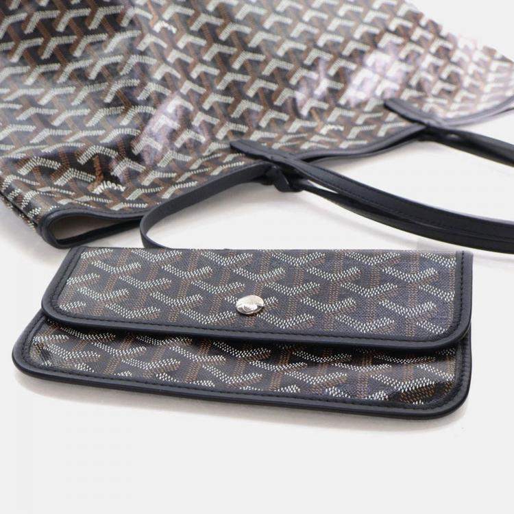 Pre Owned Goyard Goyardine St. Louis PM Black Coated Canvas Bag 