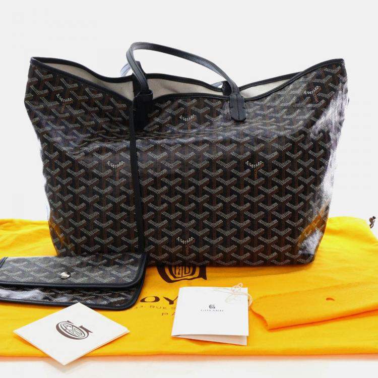 Pre Owned Goyard Goyardine St. Louis PM Black Coated Canvas Bag 
