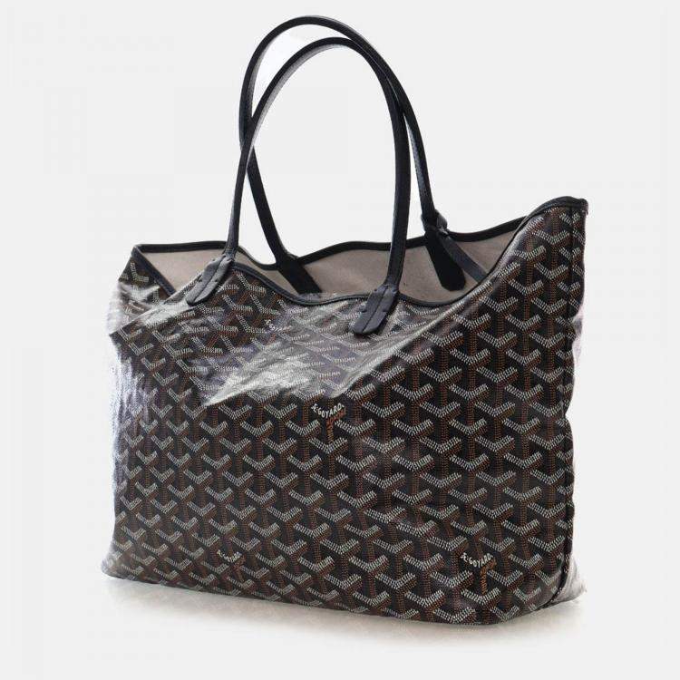 Pre Owned Goyard Goyardine St. Louis PM Black Coated Canvas Bag 