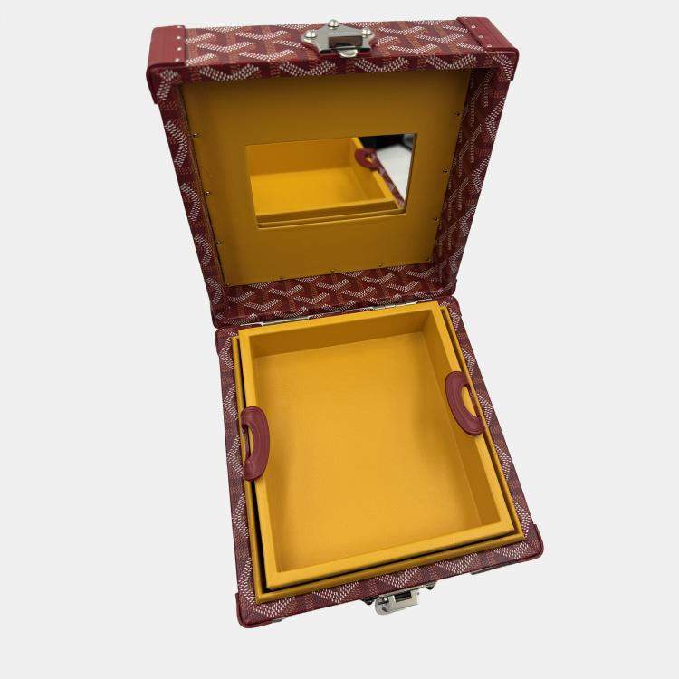 Pre Owned GOYARD PAPILON red jewllery truck with mirror