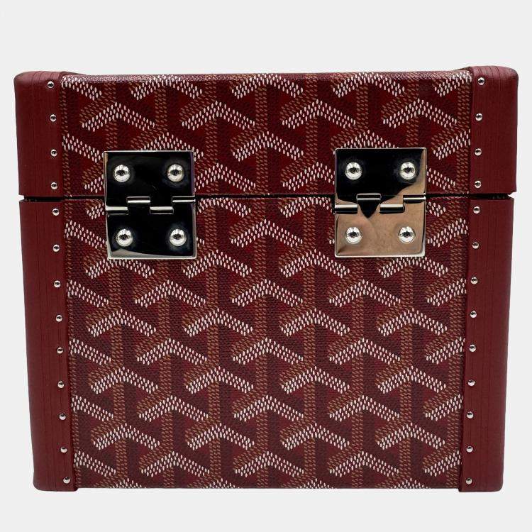 Pre Owned GOYARD PAPILON red jewllery truck with mirror