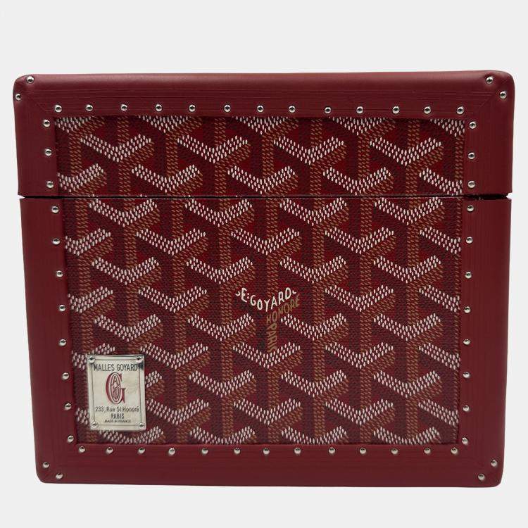 Pre Owned GOYARD PAPILON red jewllery truck with mirror