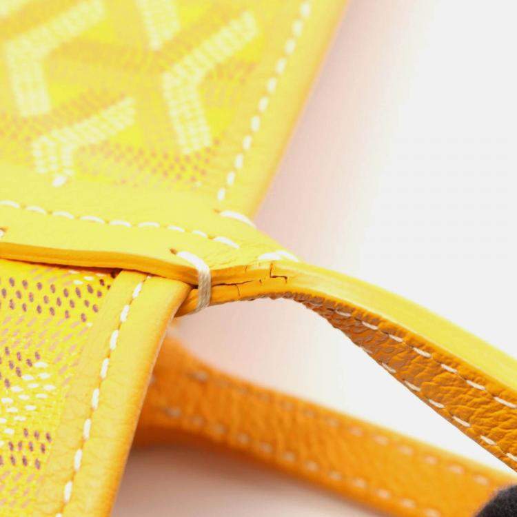 Pre Owned Goyard Saint Louis Pm Tote Bag Coated Canvas Orange Multicolor