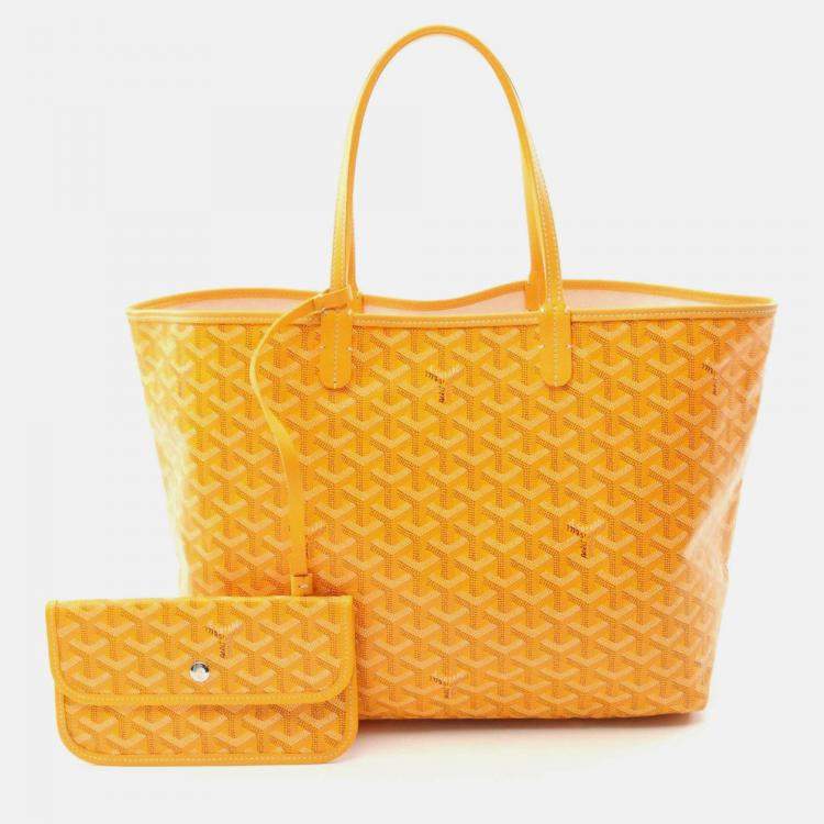 Pre Owned Goyard Saint Louis Pm Tote Bag Coated Canvas Orange Multicolor