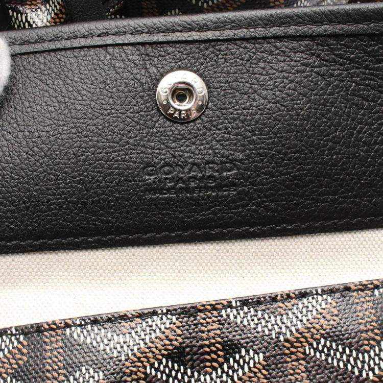 Pre Owned Goyard Saint Louis GM Tote Bag Coated Canvas And Leather Black Brown