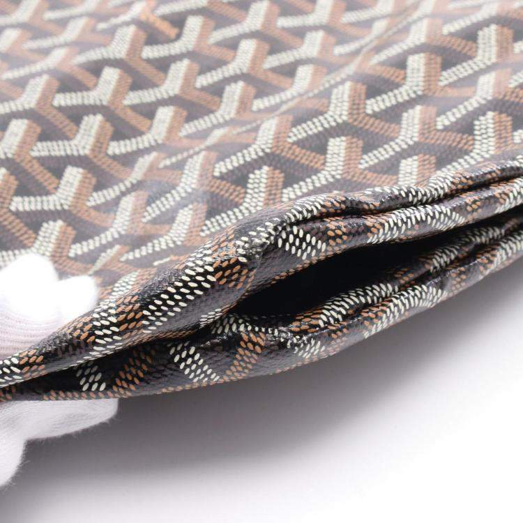 Pre Owned Goyard Saint Louis GM Tote Bag Coated Canvas And Leather Black Brown