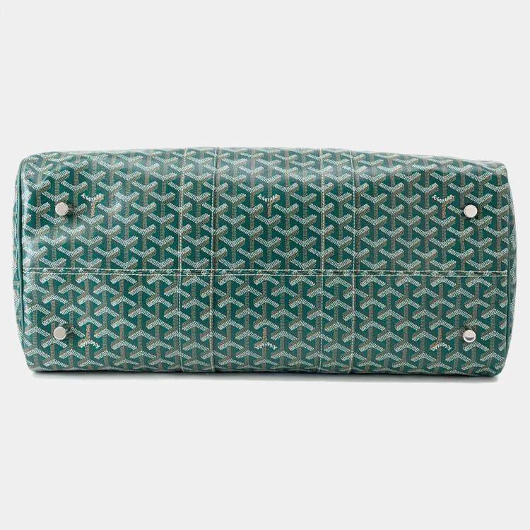 Pre Owned Goyard Jules Travel Bag Green boston Pvc Leather Size 50