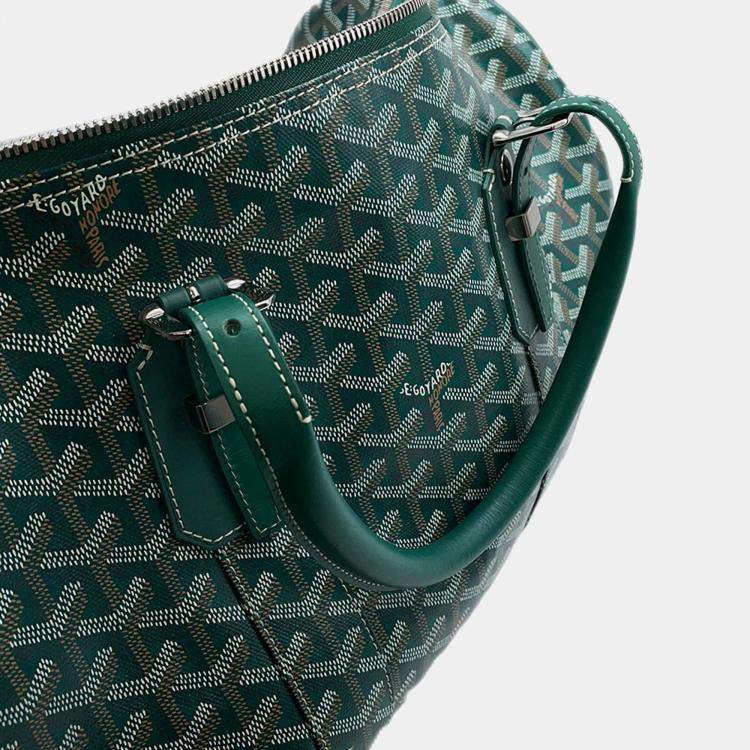 Pre Owned Goyard Jules Travel Bag Green boston Pvc Leather Size 50